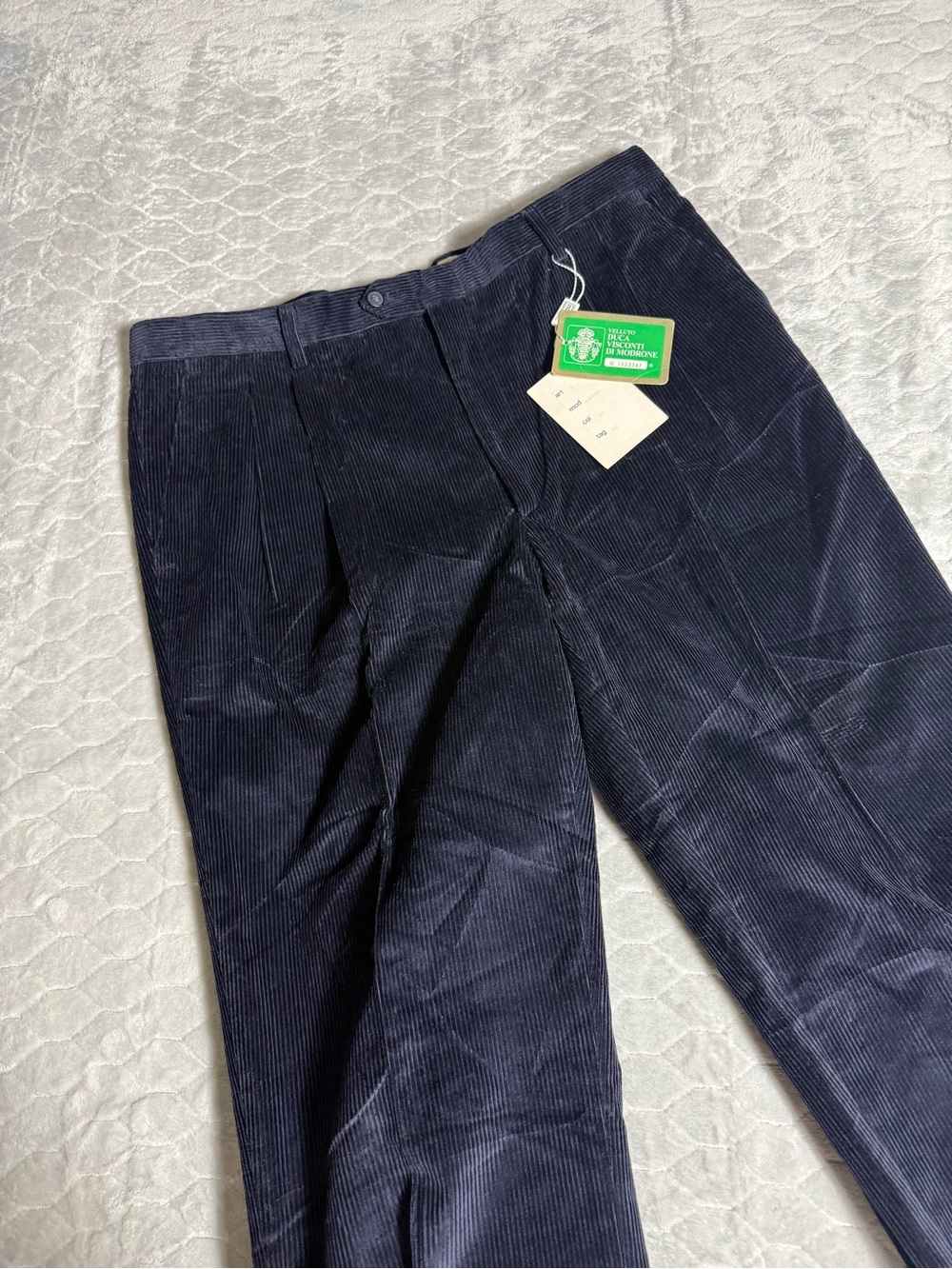 Duca Visconti Italy Corduroy Trousers 40 NWT Deadstock‎ Untailored